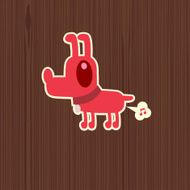 Dog flatulence on wood pattern background illustration