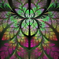 Fabulous fractal pattern in purple yellow and green