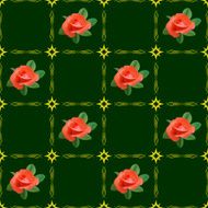 vector dark green texture with roses