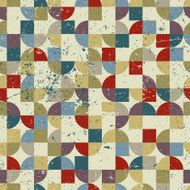 Vintage tiles with grunge texture seamless background