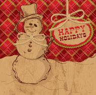 Craft paper snowman greeting card design