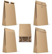 Set of paper bag isolated on white Vector Illustration