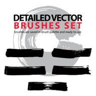 Brush strokes palette set of black hand-drawn