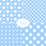 Set of seamless floral patterns Vector illustration Beautiful background