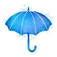 Watercolor Umbrella Rain Drops