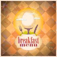 Retro breakfast menu card design