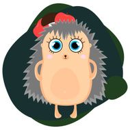 Vector Hedgehog with fruit illustration Beautiful background