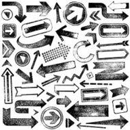 Vector illustration set of rubber stamp arrows N2