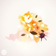 leaf and watercolor paint background vector illustration