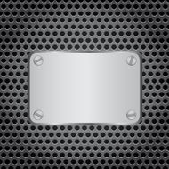 metal label grid background