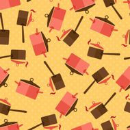 Seamless pattern with restaurant and kitchen utensils N7