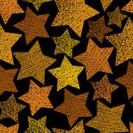 Golden stars seamless pattern vector background N2