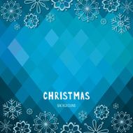 Christmas and New Year rhombus background with snowflakes