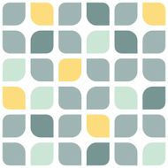 Abstract gray yellow rounded squares seamless pattern background