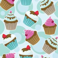 vector pattern with tasty cupcakes N3