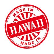 made in Hawaii grunge rubber stamp