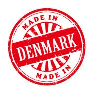 made in Denmark grunge rubber stamp