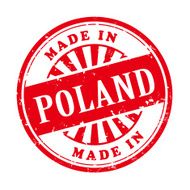 made in Poland grunge rubber stamp