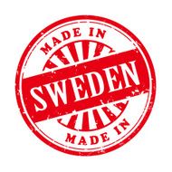 made in Sweden grunge rubber stamp