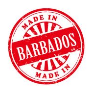 made in Barbados grunge rubber stamp