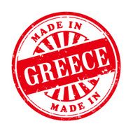 made in Greece grunge rubber stamp