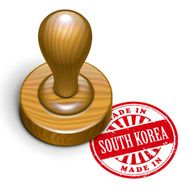 made in South Korea grunge rubber stamp N2