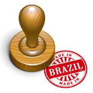 made in Brazil grunge rubber stamp