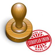 made in European Union grunge rubber stamp
