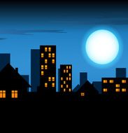 Night lighted city