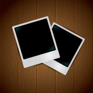 photo frames on wooden background N2