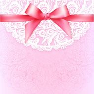 Pink lacy vintage wedding greeting card template N2