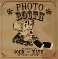 Vintage Photo booth design template on dark background