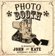 Vintage Photo booth design template on old background