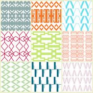 Retro different vector seamless patterns N6