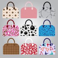 nine types of lady colorful handbags eps10 N2