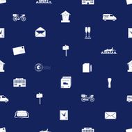 post and mail seamless blue white pattern eps10