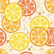 Seamless background with lemons and oranges
