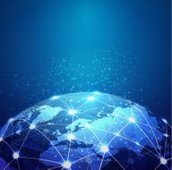 World mesh digital communication and technology network vector eps10