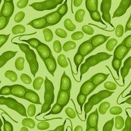 Seamless vector pattern with fresh ripe bean pods