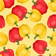 Seamless vector pattern with fresh ripe peppers