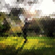 Green nature hexagon background