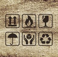 Fragile Symbols On Linen Texture