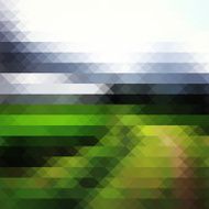 Geometric green landscape