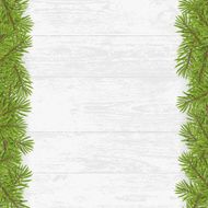 Christmas tree frame on wood plank white background N2
