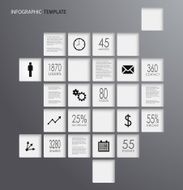 Info graphic squares dark elements template N2