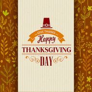 Thanksgiving typography greeting card on seamless pattern Vector illustration N9