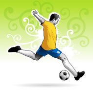 Soccer Player Striking