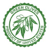 Olives Grunge Rubber Stamp N7