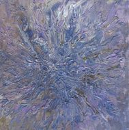 Oil painted abstract background in light blue colors