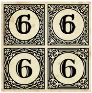 Old Paper with Decorative Number 6